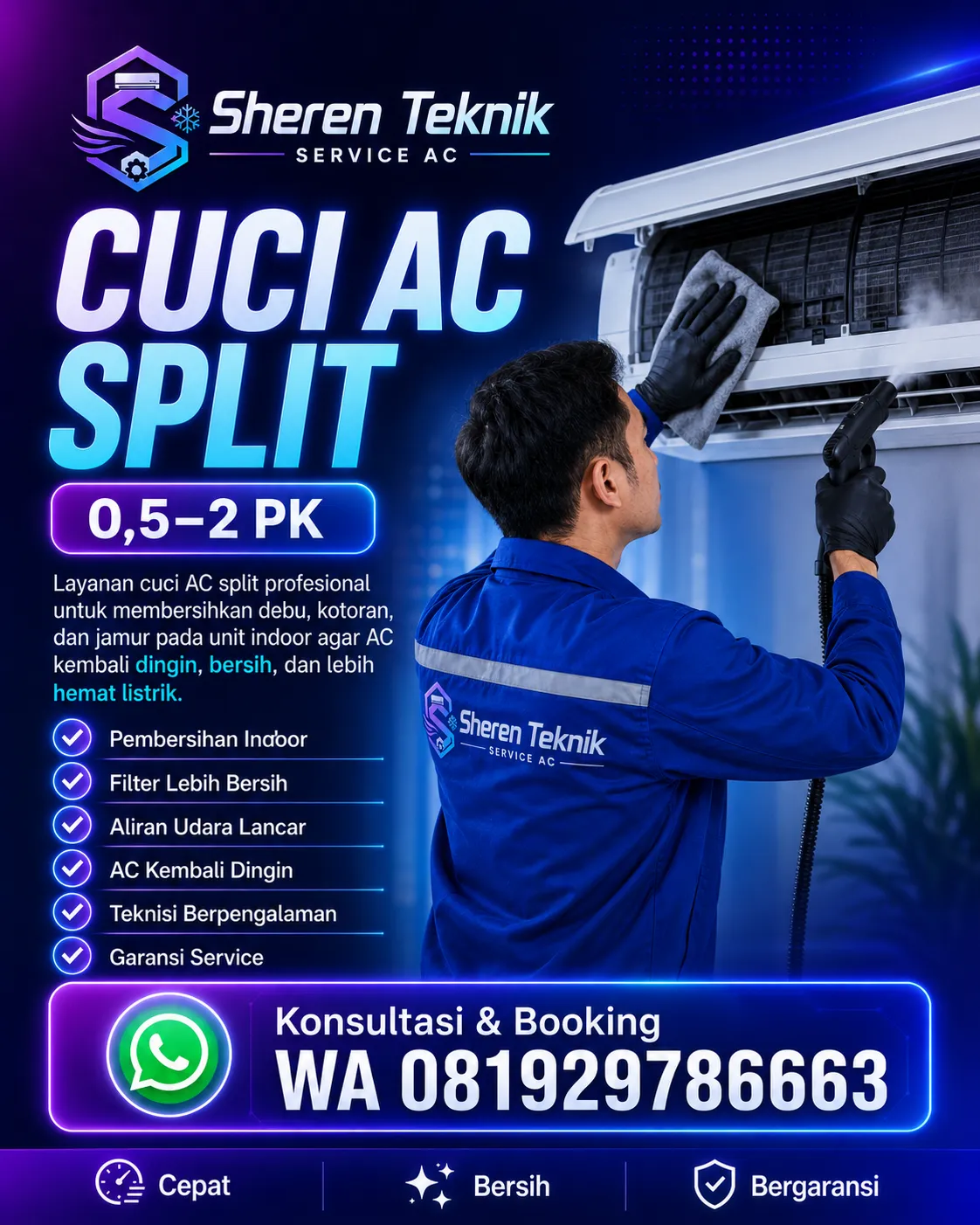 Cuci AC Split Ducting VRV